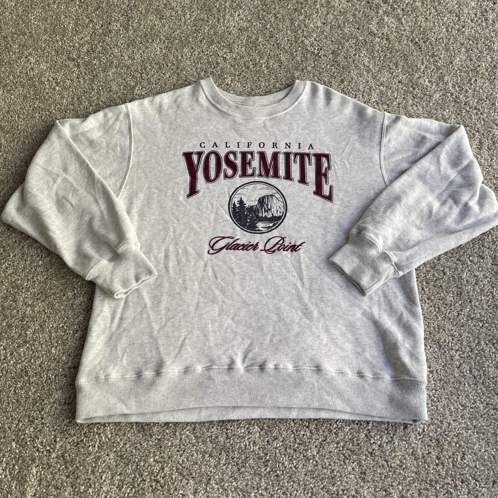 Hollister Sweatshirt Womens XS Gray Yosemite Glacier Point Graphic Pullover